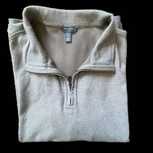 VAN HEUSEN "Flex" Men's Size XXL Tan Collared Pullover‎ Fleece Sweater